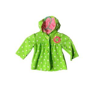 Carters Girls Infant Baby Size 3 Months Long Sleeve Hooded Button Up Jacket Coat